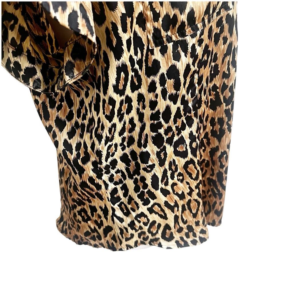 Chico’s Vintage Animal Print Short Sleeve Button Down Blouse Collared Size Med - Picture 6 of 7
